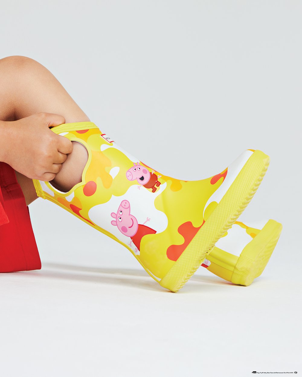 Kids Rain Boots - Hunter Original First Peppa Pig Grab Handle (74TRQXWNG) - Yellow